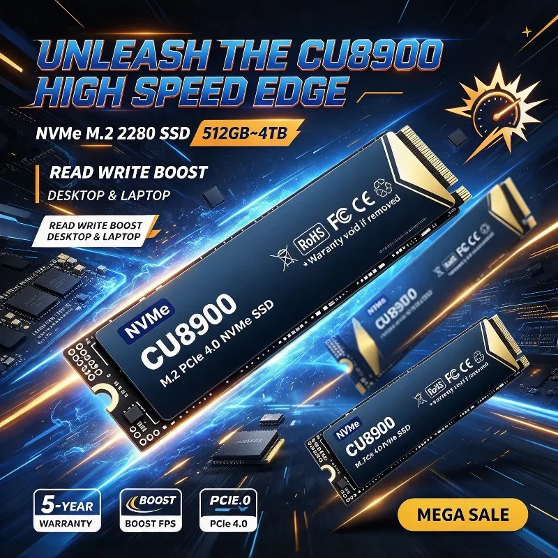 CU8900 NVMe M.2 2280 SSD 512GB 1TB 2TB 4TB High Speed Read Write Internal Solid State Drive for Desktop Laptop PC for Gaming PCs