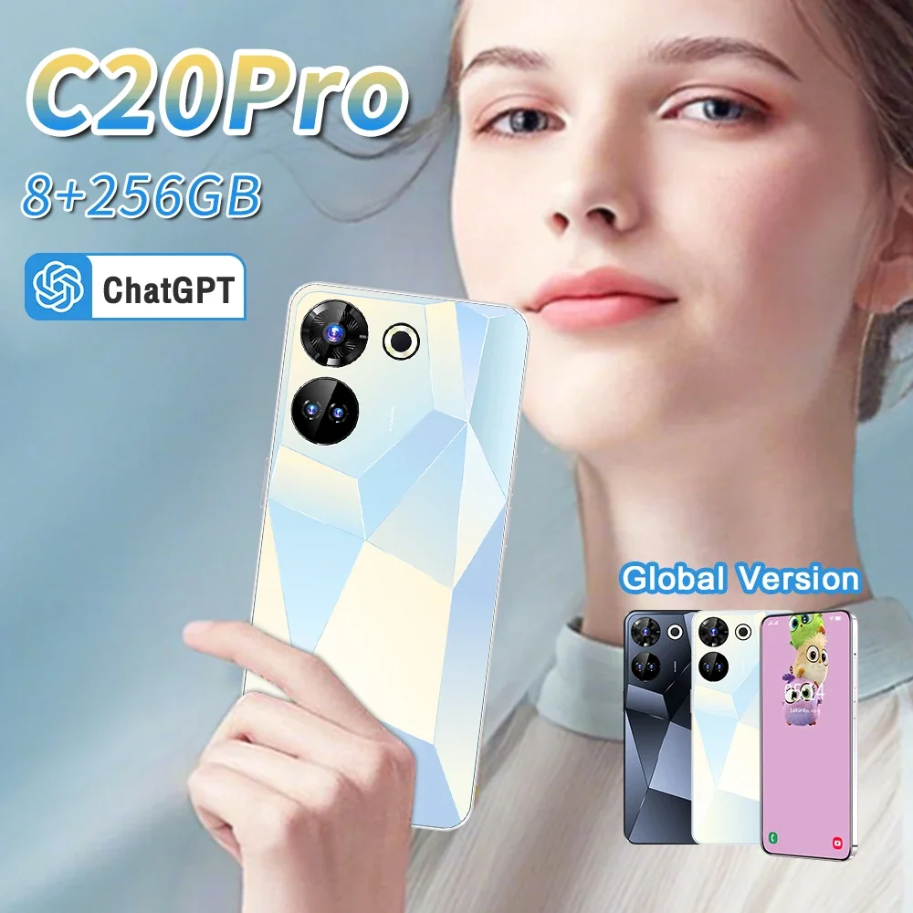 

Low Price New C20Pro Android SmartPhone 8GB+256GB 8000mAh OTG&Fast charging mobile phone