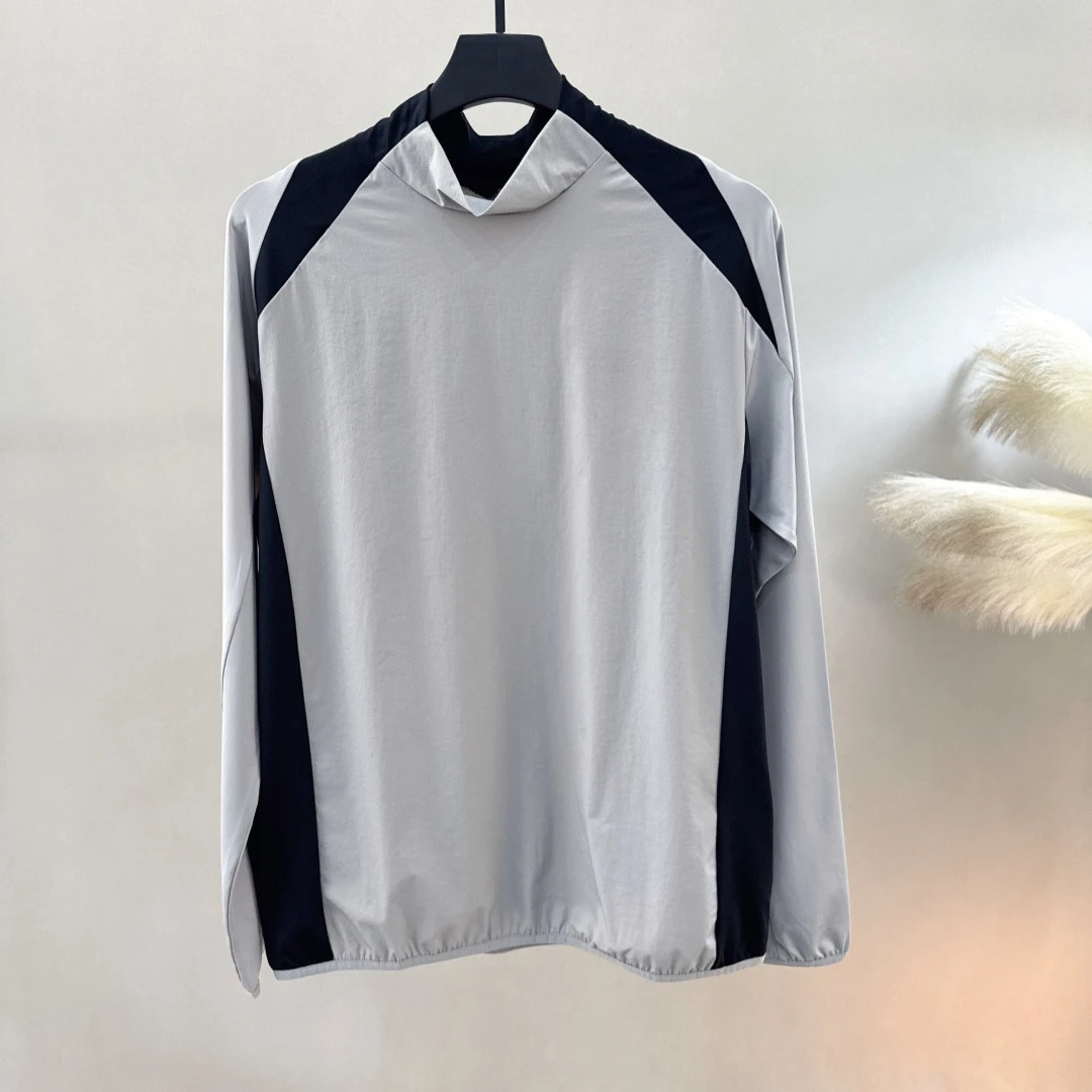 Men's Golf Pullover 2026 Fall New Korean Style Long Sleeve Lightweight Colorblock QuickDry Stretch UV Protection Outdoor