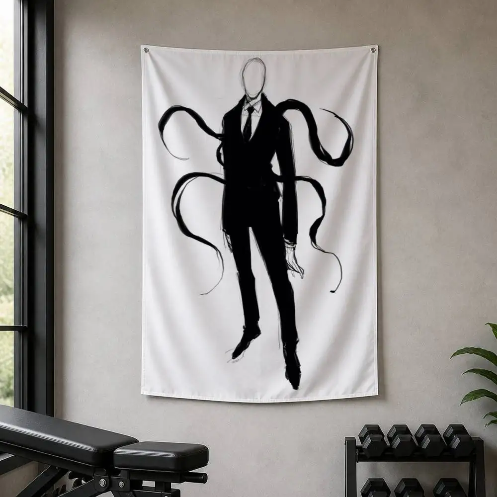 S-Slenderman Creepypasta Decorative Wall Flag Banner for Home Garden Garage Indoor Outdoor Decor