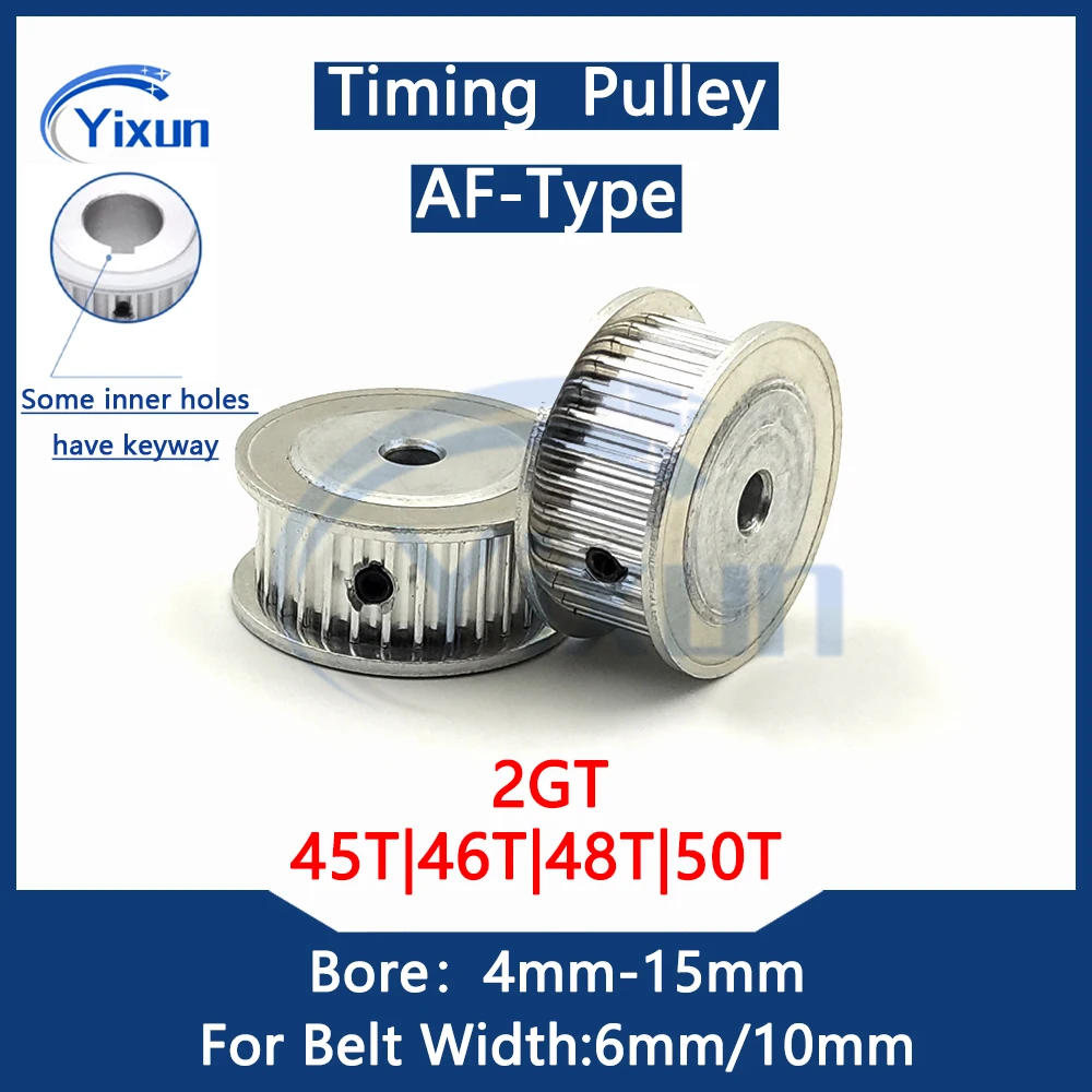 2GT G2M 45 46 48 50 Teeth Timing Pulley Bore 4/5/6/6.35/7/8/10/12/12.7/14/15mm Fit Belt Width 6/10mm GT2 Synchronous Belt Pulley