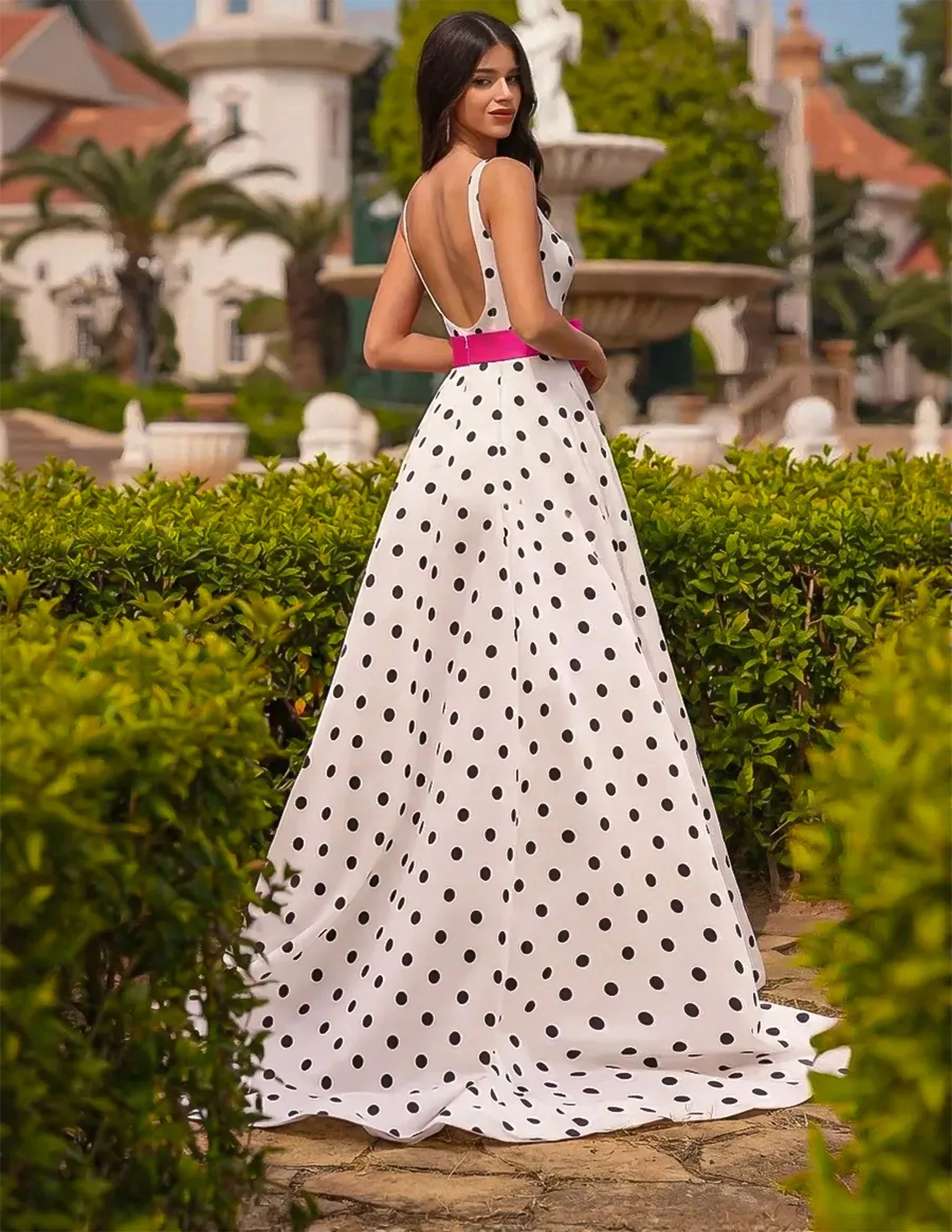 Customized Square Neck Ball Gown Fashion Evening Dresses Polka Dot Bow Sash Long Formal  Prom Party Gowns Robe De Soiree 2026