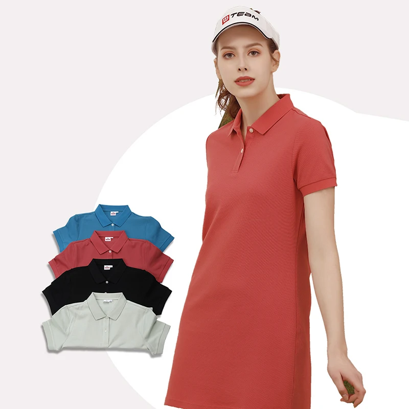 

Summer Business Casual Knee-Length Female Short Solid Polo Dress For Women A-Line Slim Fit Single Breasted Office Lady One-Piece