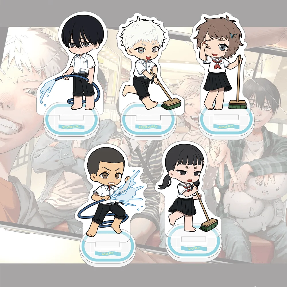 The Summer Hikaru Died Yoshiki Tsujinaka 10cm Acrylic Stand Keychain Chibi Water Hose Ver Tabletop Ornament Desk Room Decor Figu