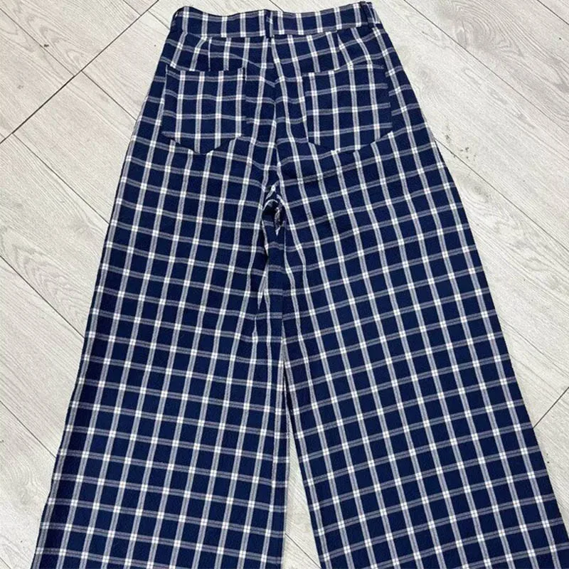 

Rivet work pants for women in spring and autumn high waist straight leg wide leg small stature hip hop street dance pants