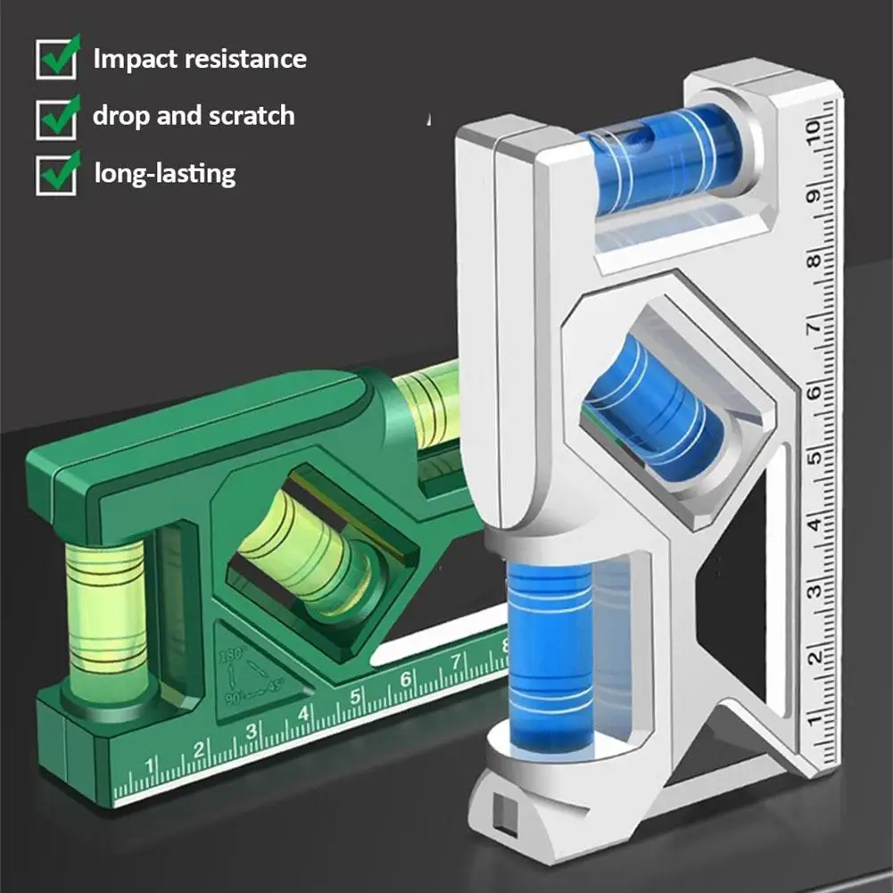 New Mini Protractor With Metric Ruler Woodworking Level Gauge Horizontal & Vertical Measure Portable Magnetic Pocket Level Gauge