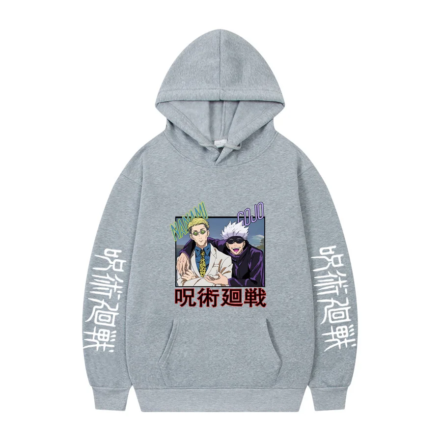 Men's Hoodies Japanese Anime Jujutsu Kaisen Hoodie Yuji Itadori Cartoon Sweatshirts Tops Kawaii Gojo Satoru Graphic Streetwear