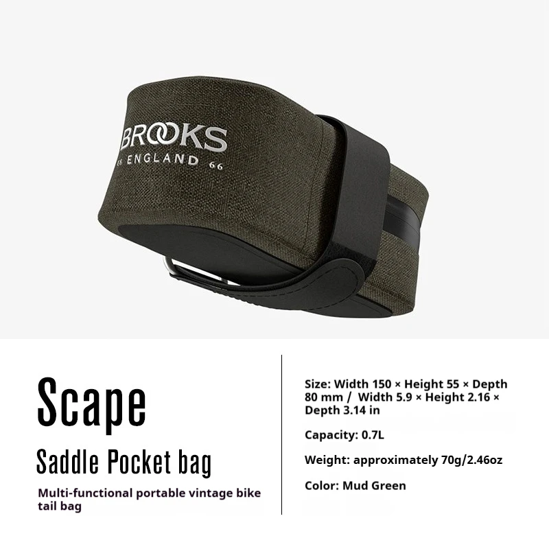 Brooks Bicycle Saddle Bag, Waterproof Cycling Rear Seat Bag for Road Bike, Brompton Folding Bike & Touring Tail Storage Bag