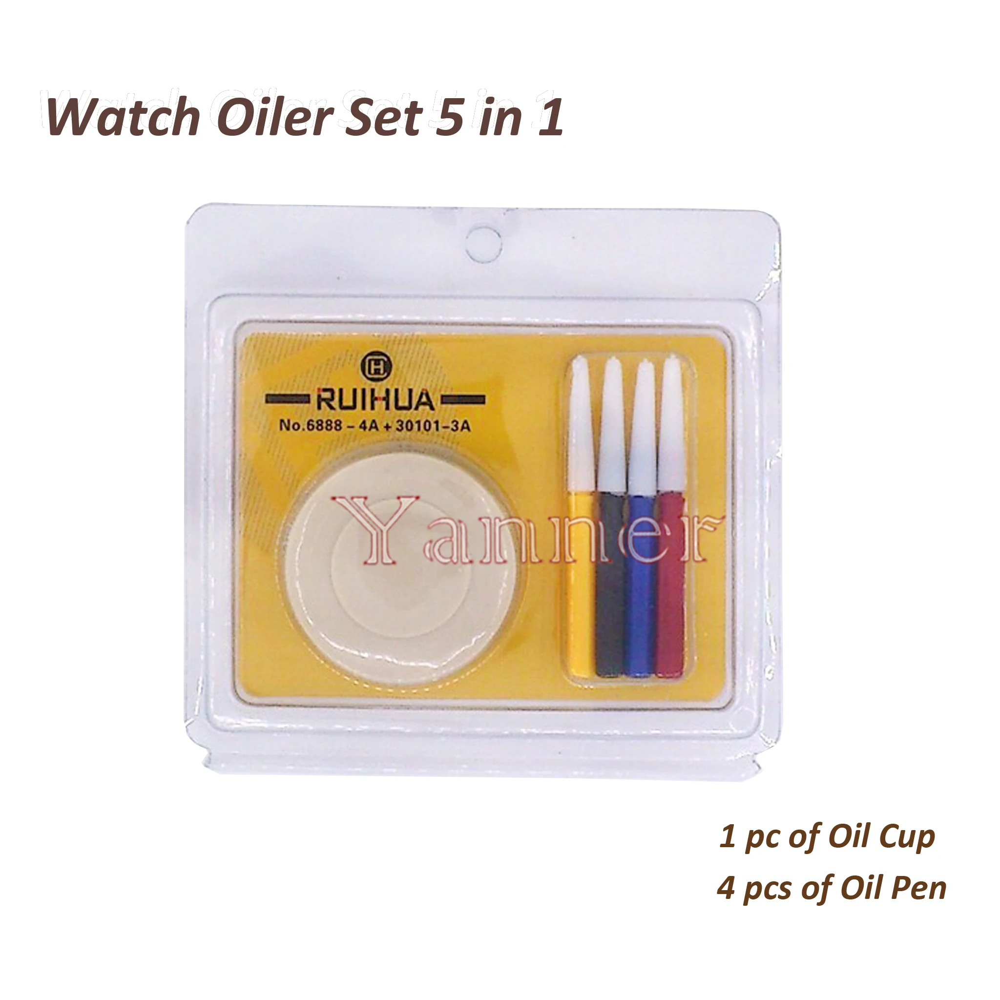 

1 Oiler Cup and 4 Oil Pens Watch Repair Tool Kits for Watchmakers