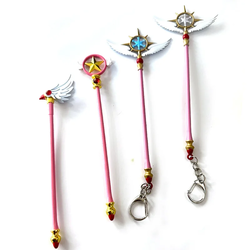 16cm Star Form Sealing Wand Cardcaptor Sakura Kinomoto Sakura Anime Peripherals Metal Weapon Keychain Toy Car Keyring Girl Gift