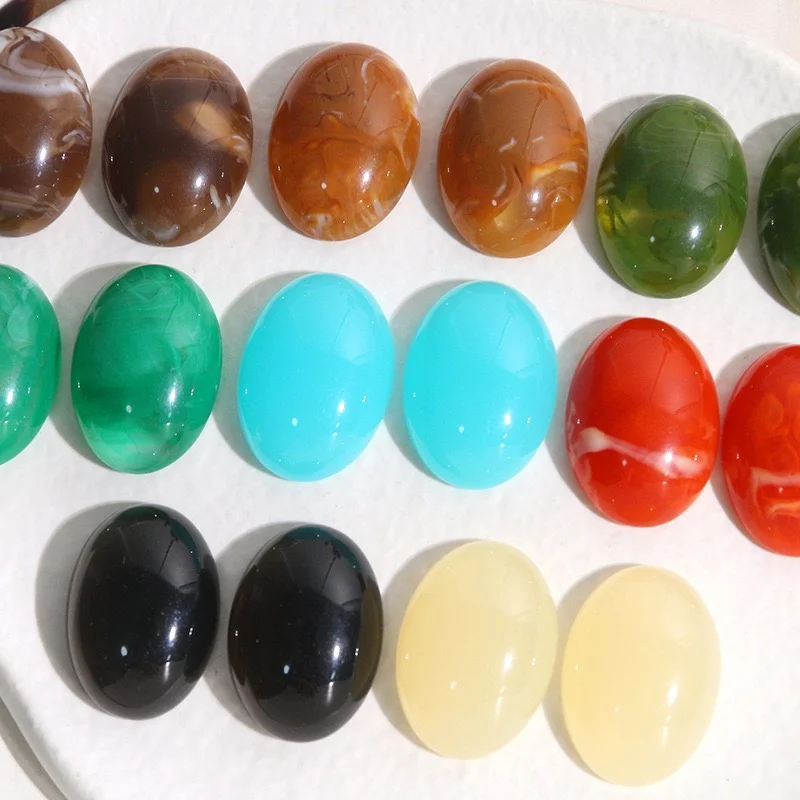 

Оптовая продажа, 50 шт./лот, 18*25 мм, цветной принт, геометрия, овалы, форма, смола, кабошон, бусины, ювелирные изделия «сделай сам», аксессуары для волос, одежда