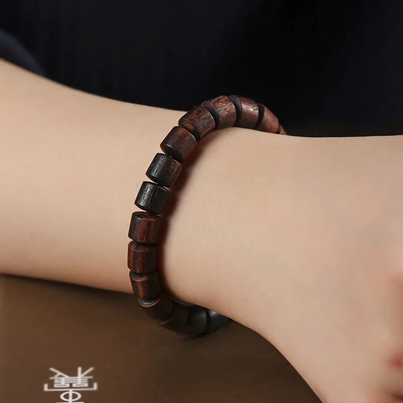 Lobular Barrel Bead Bracelet Grade Soft Oil Sugar Knot Flax Silk Straight Cut Hundred Flowers Fragrance Vintage Bracelet