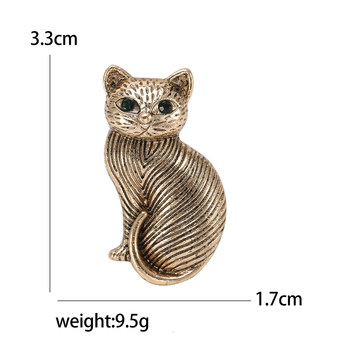 Beaut&Berry Vintage Metal Cat Brooches for Women Unisex Animal Pins Casual Party Jewelry Accessories Gifts Decoration