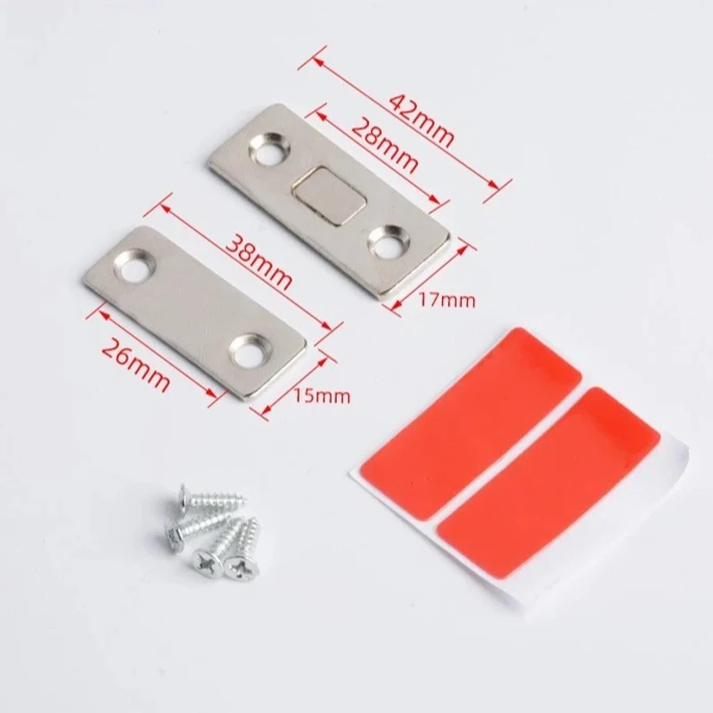 Magnetic Door Catch Ultra Thin Strong Magnet Cabinet Catches Adhesive Drawer Closet Lock Silver for Furniture Window Door Closer