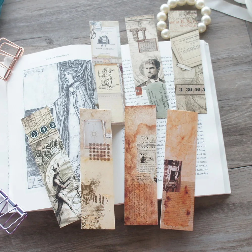 

Multi-use 30 Pcs Vintage Part of Ancient Book Page Design Craft Paper As Bookmark Tag Gift Decor Scrapbooking DIY Message Card