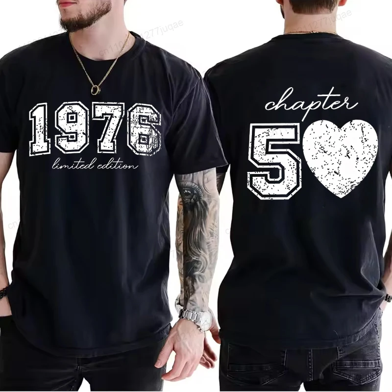 50th Birthday New Fashion Men's Summer T-Shirts Personalized Limited Edition 1976 Men's T Shirt Clothing Women Tee Shirts Tops