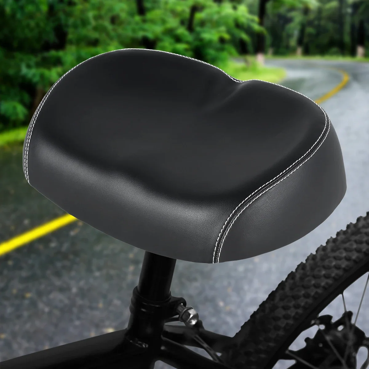 

Bike Seats PU Waterproof Large Noseless Bicycle Saddle Shock-Absorbing Comfortable Soft Cushion for MTB Road Bike Widened2025