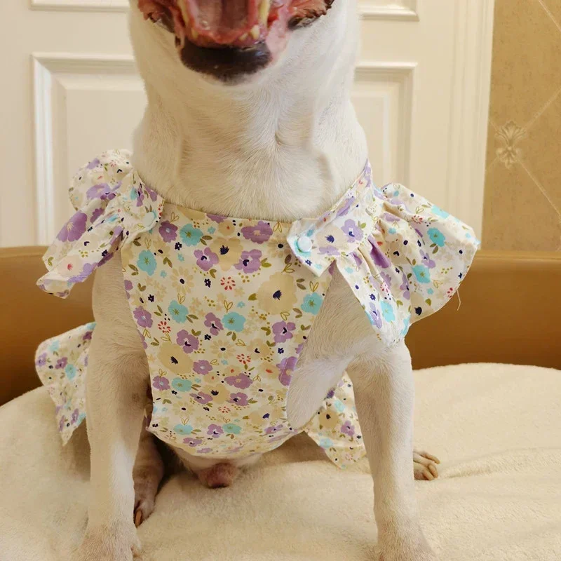 Large Dog Floral Dress Spring Summer Dog Breathable Clothes for Medium Big Dogs Soft Pet Costume puppy clothes  pet clothes