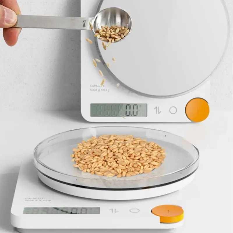 Food Kitchen Scale Switchable Digital Scale High Accuracy Cooking Scale Grams Kitchen Gadgets Electronic Food Weighter With Tray