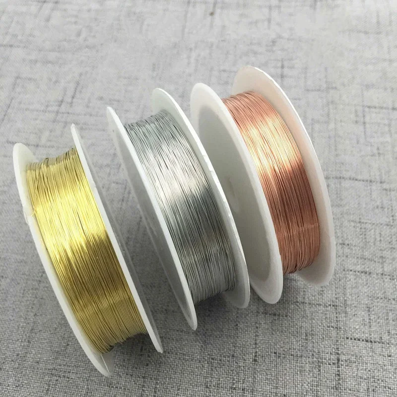 Fashion Jewelry Making Supplies DIY Craft Accessories Beaded Wire for Copper Silver Gold Metal Covered Beads Findings