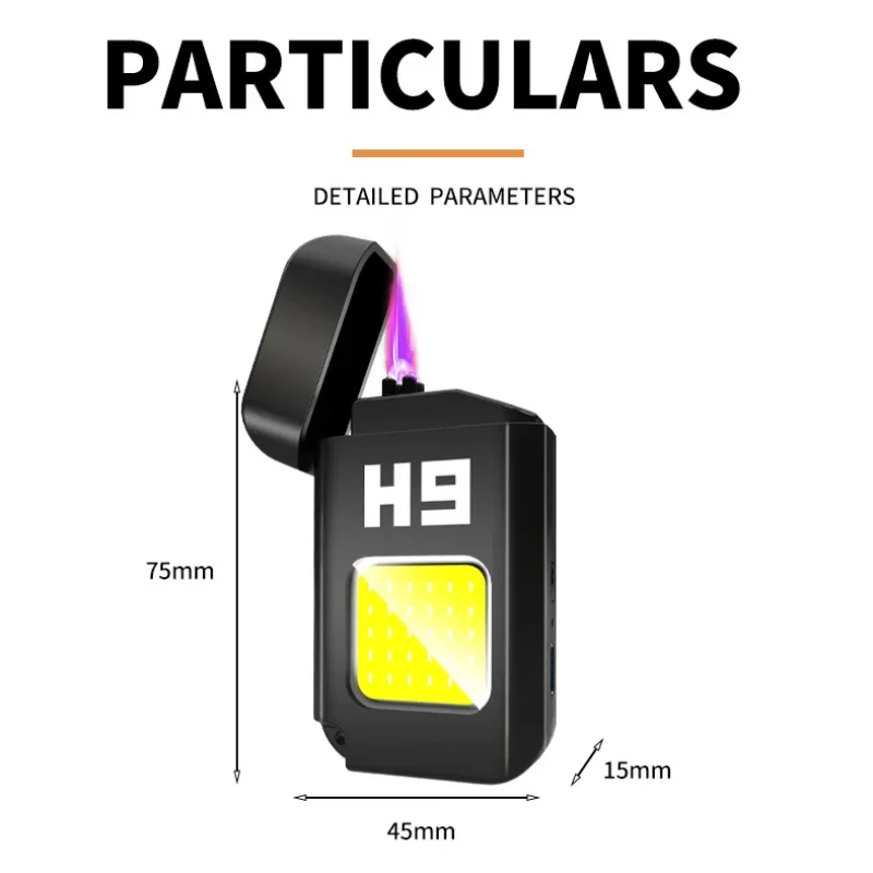 Accendino ad arco doppio antivento per esterni caldo Accendino ricaricabile USB senza fiamma a impulsi al plasma Mini lampada da lavoro portatile Regali da uomo