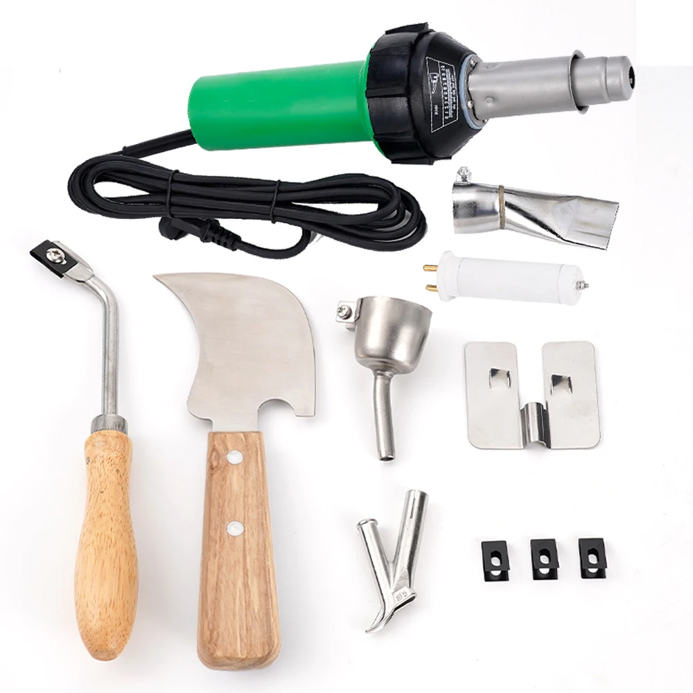 加熱コア付き電気熱風ガン,プラスチック溶接ガン,PVC用ノズルアクセサリ,220v,1600w