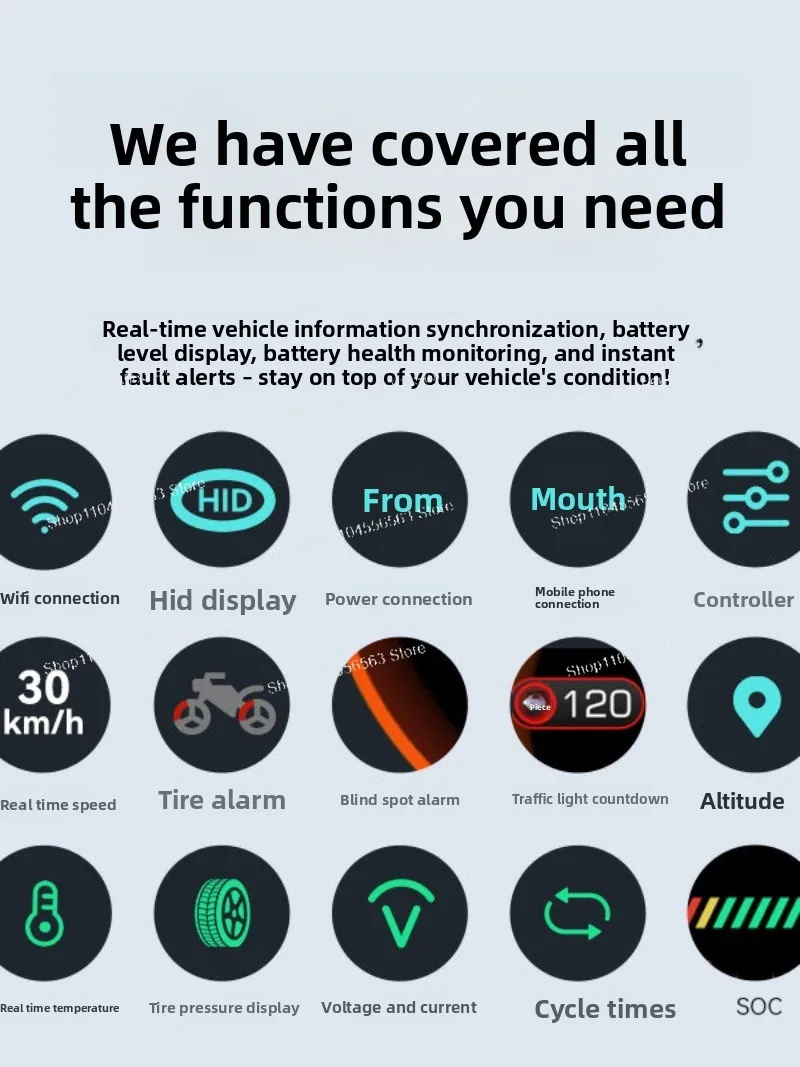 Two‑Wheeler Electric Vehicle Round Smart Dashboard Multifunctional Speed Navigation Display Screen