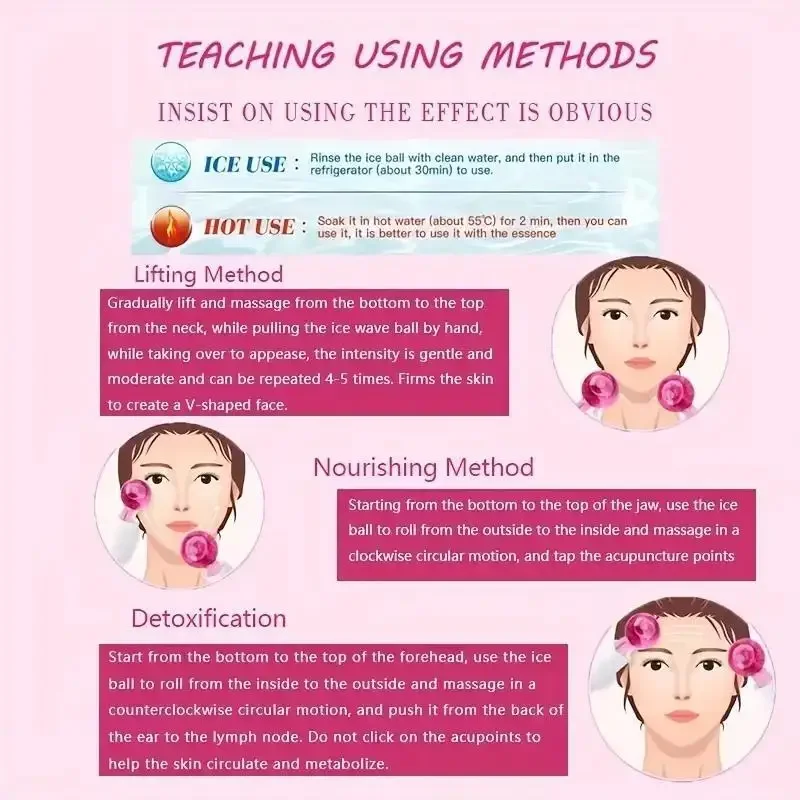 Boîte de 2 pièces de Globes LCE pour le visage, boules de refroidissement pour le visage, masseur facial à rouleaux LCE, outil de Globes de congélateur pour le visage et les yeux, soins de la peau