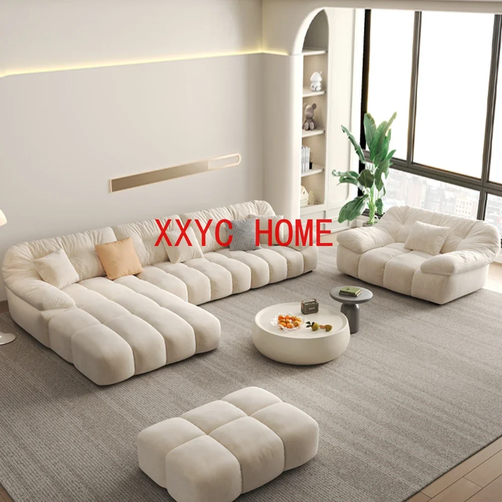 

Современный минималистский кремовый диван-облако, шелковый стиль, ткань, угол наложницы