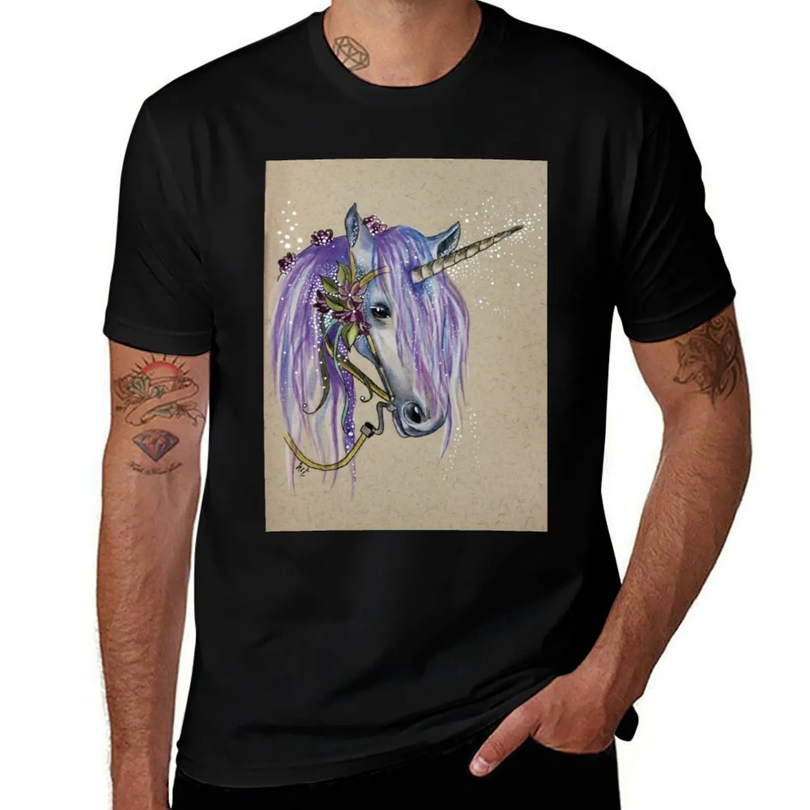 The Magical Faery Unicorn T-Shirt rapper graphic tees customs boys whites vintage t shirts oversized t shirt men