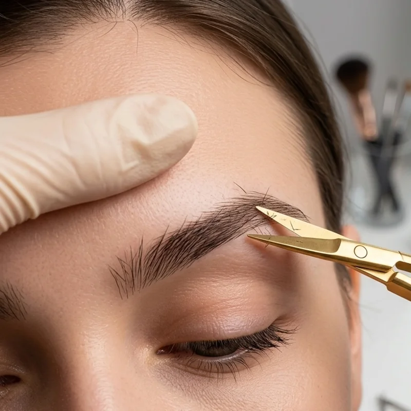 12cm Edelstahl-Feder-Augenbrauenschere Präzisions-Gesichtshaartrimmer Ergonomische Make-up-Pflege Schönheitswerkzeuge – Detail 5