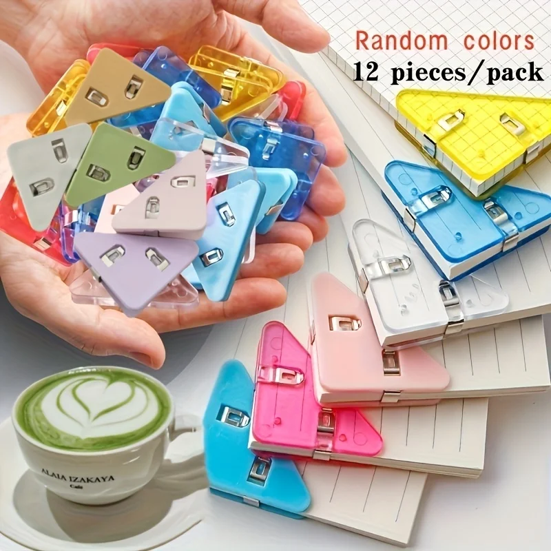 Creative Multifunctional Triangular Clips, Study Papers, Documents Storage Clips, Anti-Warping Triangular Clips for Books