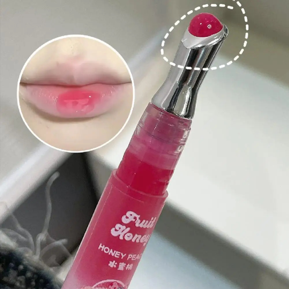 Water Mirror Lip Glaze Peach Berry Color Moisturizing Lip Balm Non-sticky Lasting Lipstick Strawberry Color Dudu Plumping Lip Gl