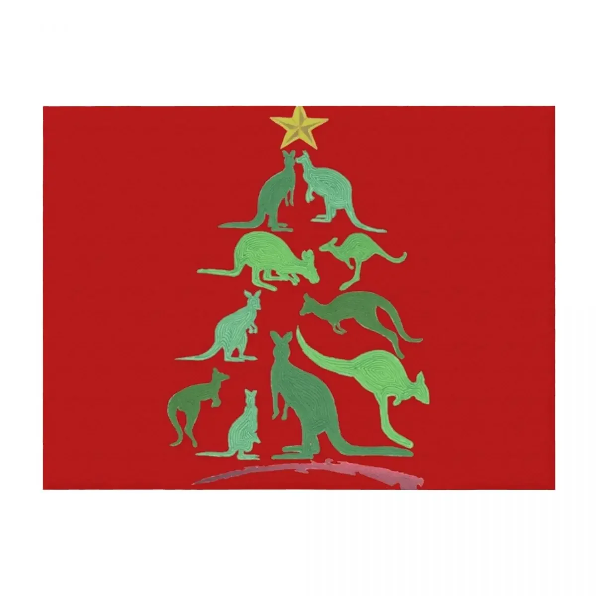 

Kangaroo Christmas Throw Blanket Sofas Bed Flannel Fabric Decoratives Blankets
