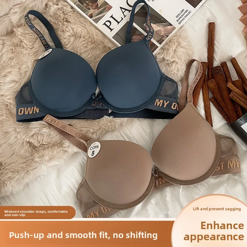 

Sexy Thin Backless Bra Enhancing Bust Soft Steel Ring Adjustable Comfortable Breathable Underwear Polyester Fiber Ladies Bra