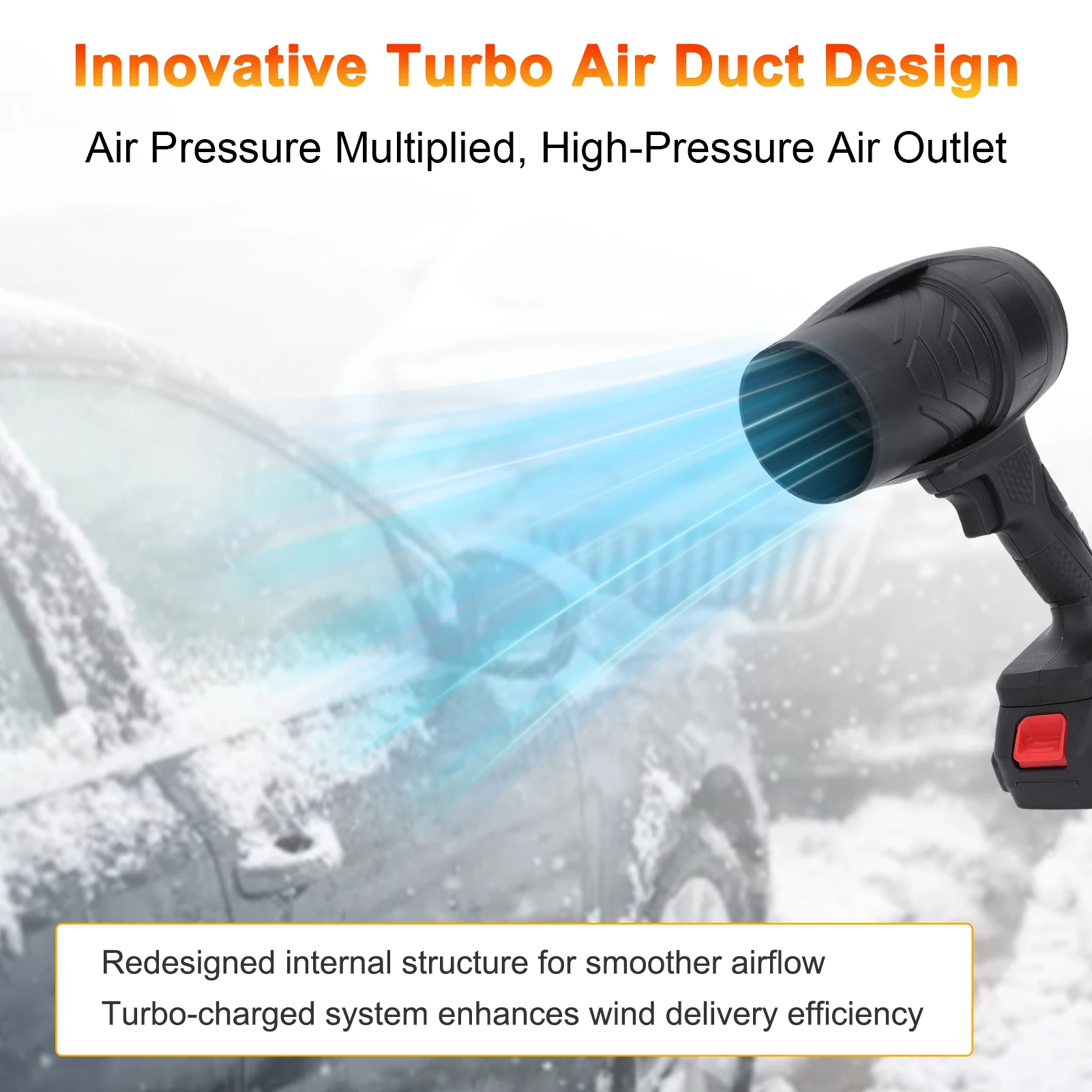 

21V Cordless Blower Car Dryer Portable Air Duster Variable Speed Leaf Blower for Car Wash Dusting Outdoor Home Cleaning Tools