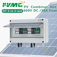 Caja Combinadora Solar Fotovoltaica de CC 600V con Protección contra Rayos, Fusible de 32A, MCB, SPD, Impermeable IP65, Distribución 2 Entradas 2 Salidas