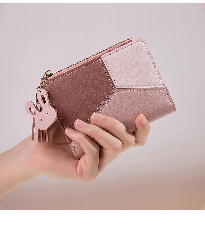 Luxus Marke frauen Brieftasche aus PU Leder Weibliche Karte Halter Geldbörsen Tragbare Damen Kleine Zipper Geldbörsen Mädchen Geschenk – Detail 1