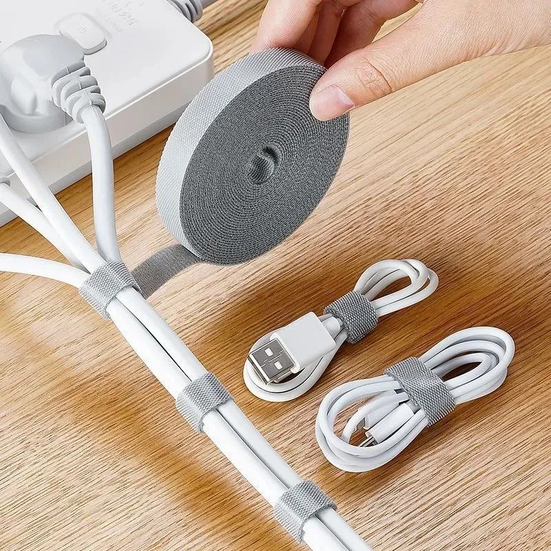 1/5M Cable Organizer Cable Management Wire Winder Tape Earphone Mouse Cord Management Ties Protector For iPhone Xiaomi Samsung