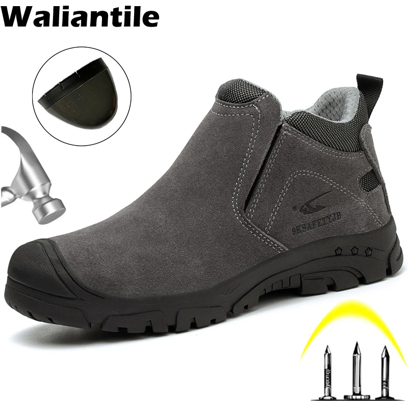 

Waliantile Welding Safety Boots For Men Insulated Industrial Working Shoes Steel Toe Puncture Proof Indestructible Work Footwear