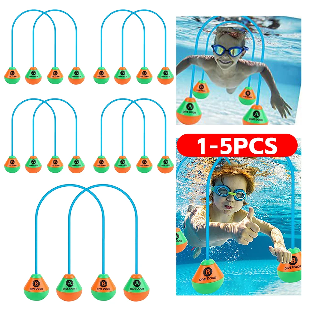 2pcs/set Swimming Game Aids Dive Door Funny Underwater Swimming  Reusable Diving Training Crossing Rope Door Pool Water