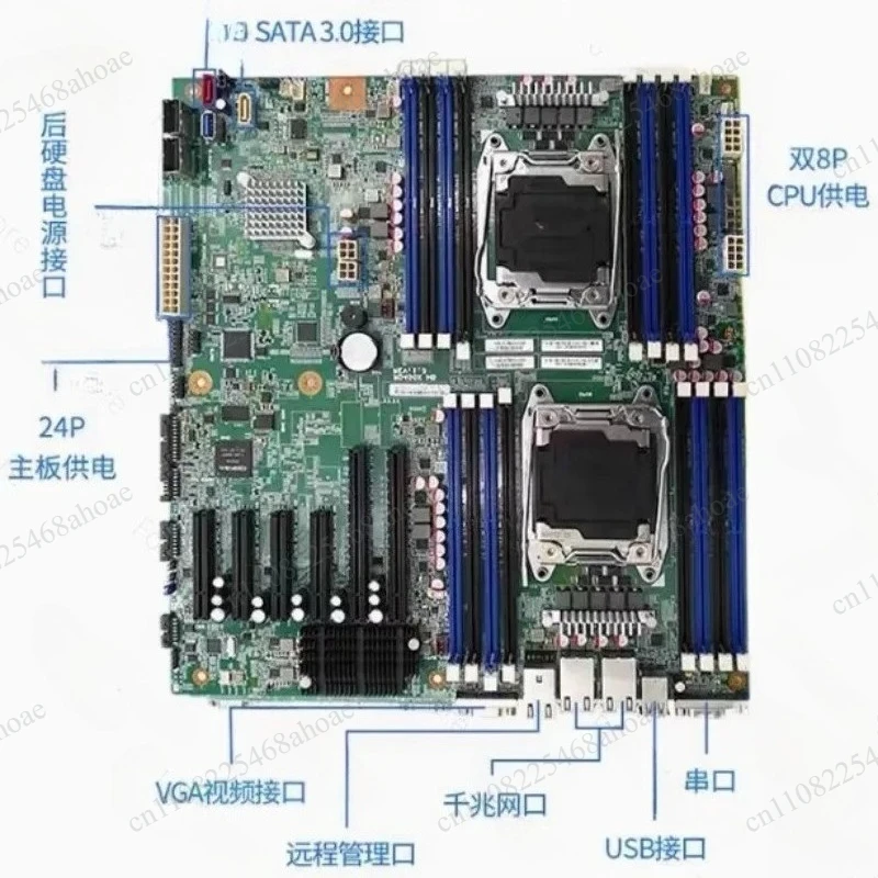 Used E‑ATX Dual Socket X99 Server Mainboard, LGA2011 Motherboard Compatible With E5 2680 V4 Processor For Server Workstation