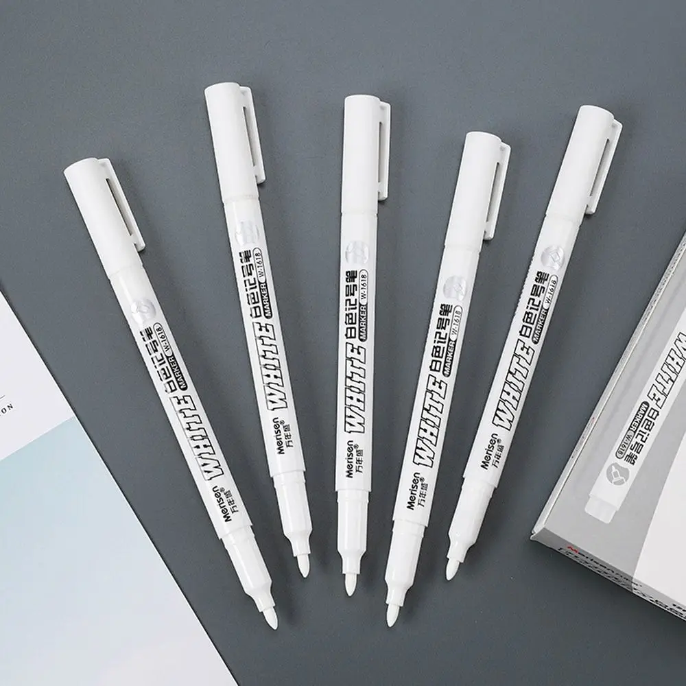 3pcs Waterproof White Permanent Paint Pen Smooth Writing Quick Drying White Marker Pens Extra Large Ink Volume