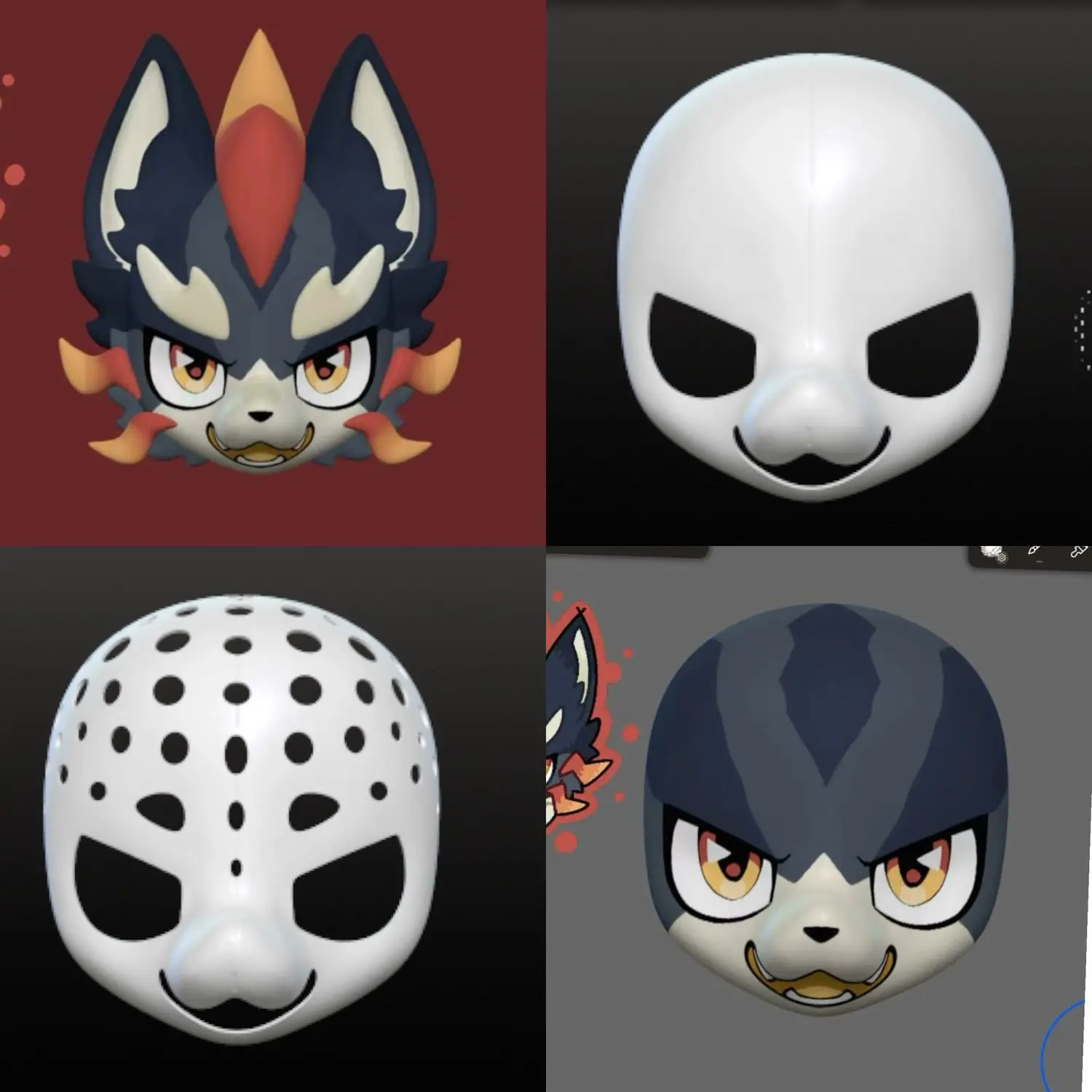 Kemono Basic Mask 3D Printed Hair Kig Universal Cat Cute Dog Short Kiss Beast Set Skull Fury DIY Accessories