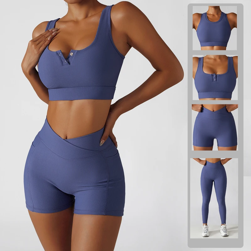 Seamless Yoga Set Gym Suits High Impact Crop Top Sexy Bra Women\'s Pants 2 Pieces Set Running Workout Outfit Fitness Clothing
