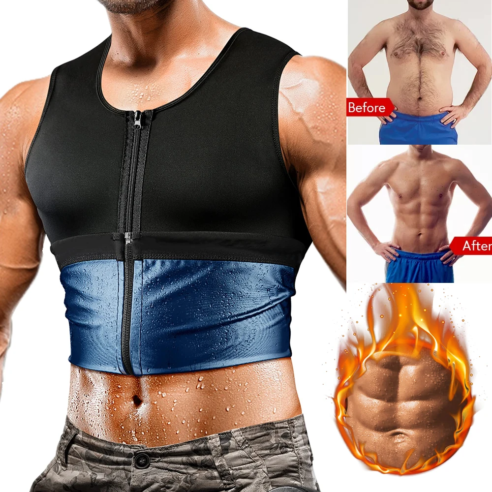 Men Body Shaper Waist Trainer Sauna Suit Sweat Shirts Compression Vest Workout Shapewear Tank Tops Exercise Slimming Undershirt