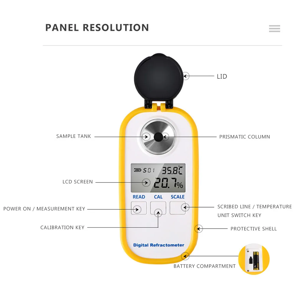 Professional Spirit Meter จอแสดงผล LCD แอลกอฮอล์ดัชนีหักเหเครื่องทดสอบความแม่นยําสูงสําหรับ Spirit แอลกอฮอล์ปริมาณเปอร์เซ็นต์