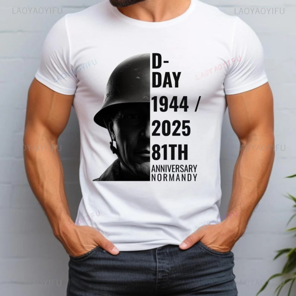 

D-Day 81st Anniversary Man Woman T-Shirt Normandy Operation Overlord 1944 Military Historical Graphic Cotton Tee