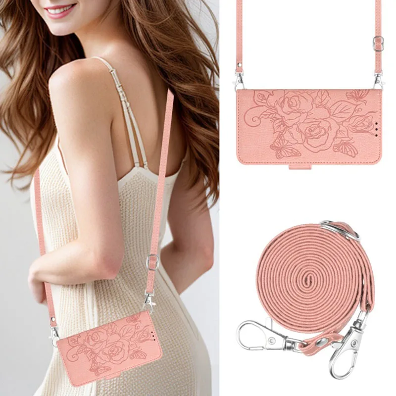 حافظة محفظة كروس لهاتف موتورولا موتو جي ستايلس بلاي 5G 2025 2024 باور 2023 2022 2021 حزام كتف جلدي 3 بطاقات #3