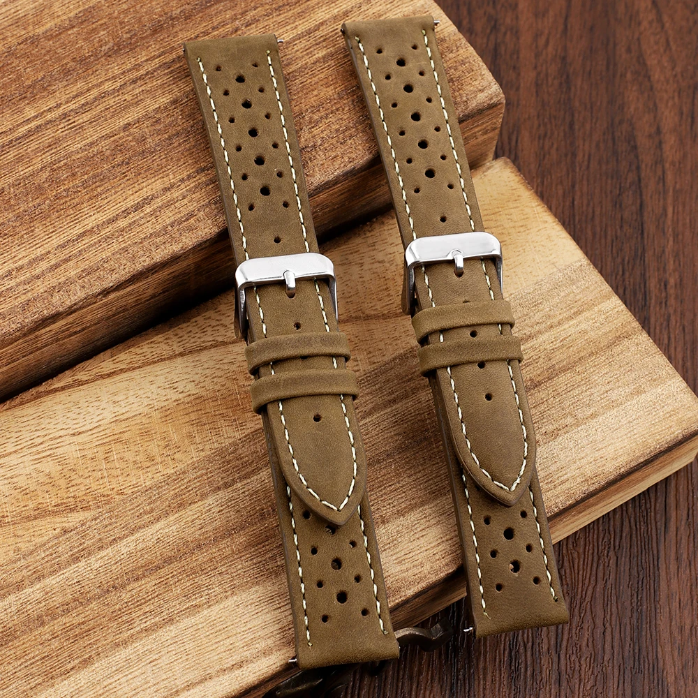 Onthelevel 18mm 20mm 22mm 24mm Watch Strap Durable Coffee Brown Color Watch Band Quick Release Watch Bands Replacement